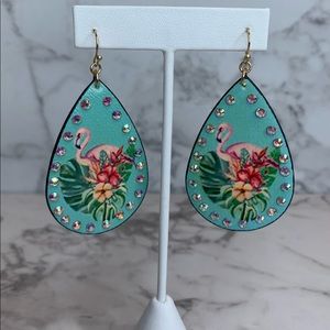 Turquoise flamingo earrings